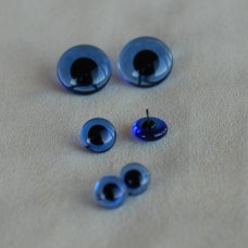 B-04 - Скляні очі для тедді, блакитні - 10 мм