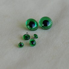 B-09 - Скляні очі для тедді, зелені НА ПРОВОЛОЦІ - 5 мм