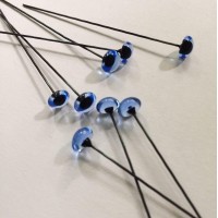 B-04 - Скляні очі для тедді, блакитні - 5 мм НА ПРОВОЛОЧЦІ B-04 - Скляні очі для тедді, блакитні - 5 мм НА ПРОВОЛОЧЦІ